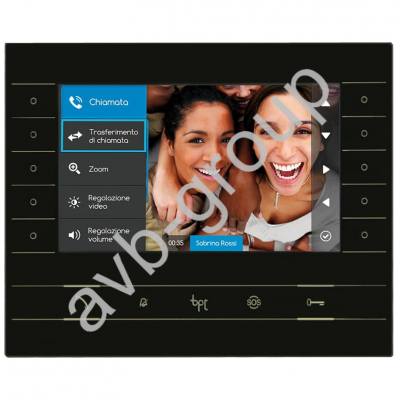  Абонентское устройство hands-free FUTURA X2 BK Came BPT с цв. 7’’ дисплеем, сенс. клавишами, подключение к 4-проводным панелям, цвет черный лак 